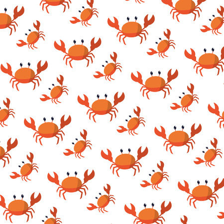 cute crab sea animal background vector illustrationのイラスト素材