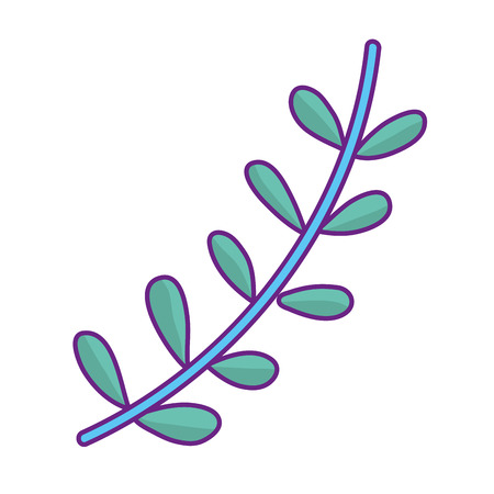 exotic plant branch with leaves style vector illustrationのイラスト素材