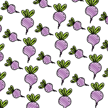 doodle fresh onion organic vegetable background vector illustrationのイラスト素材