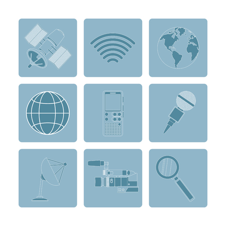 Set of journalism devices iconsの写真素材