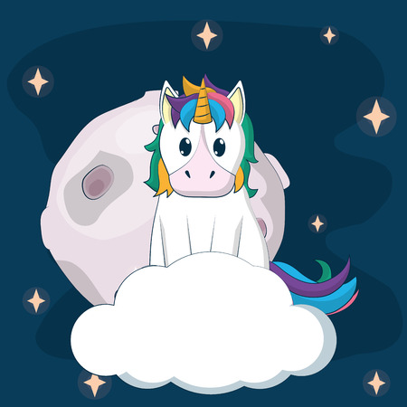 Cute unicorn fantasy cartoonの写真素材