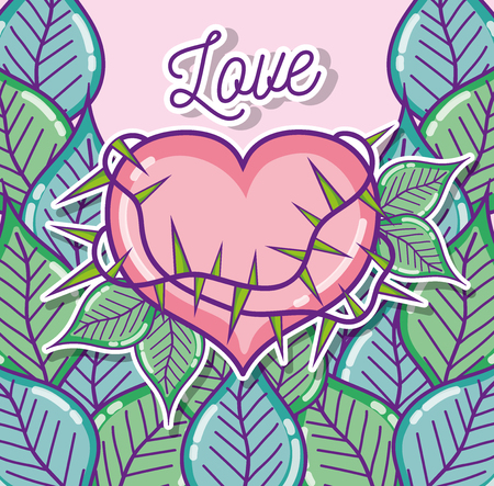 Love and cute cartoons card vector illustration graphic designのイラスト素材