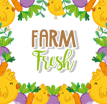Cute farm fresh cartoons vector illustration graphic designのイラスト素材