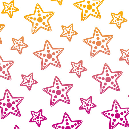 degraded line cute starfish natural animal background vector illustrationのイラスト素材