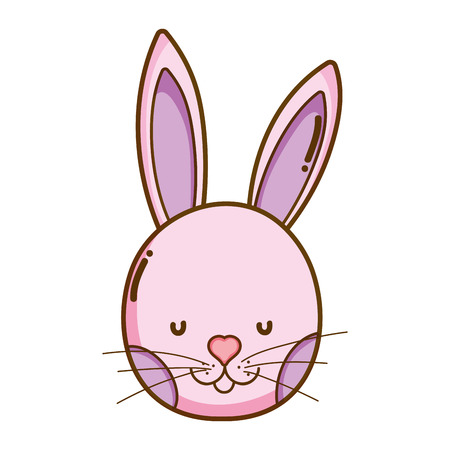 cute rabbit head wild animal vector illustrationのイラスト素材