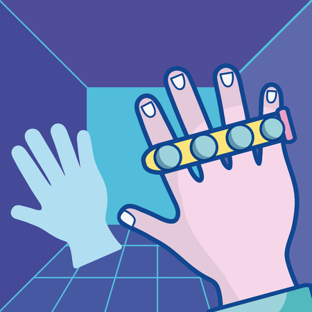 VR accesories hand glove technology vector illustration graphic designのイラスト素材