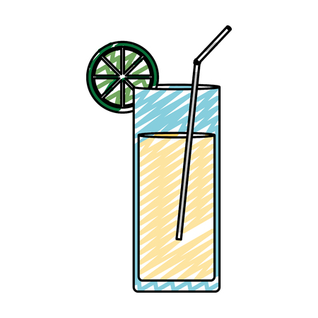 doodle healthy lemon juice glass beverageの写真素材