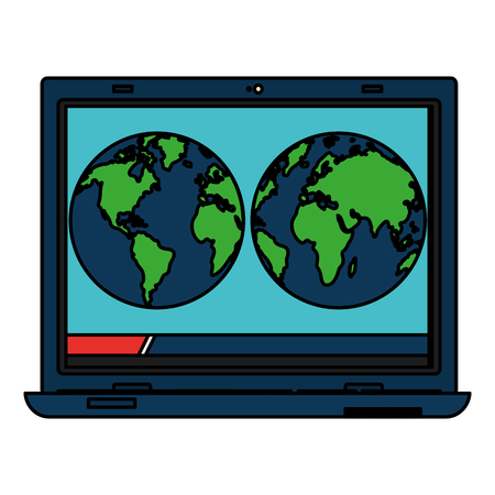 color electronic laptop screen service technologyのイラスト素材