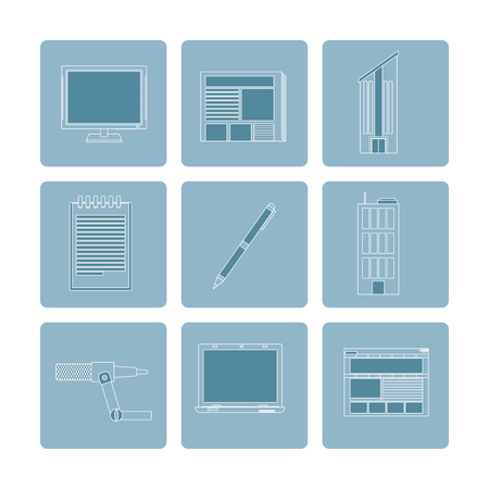 Set of journalism iconsの写真素材