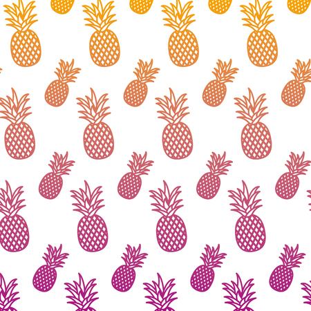 degraded line delicious pineapple organic fruit background vector illustrationのイラスト素材
