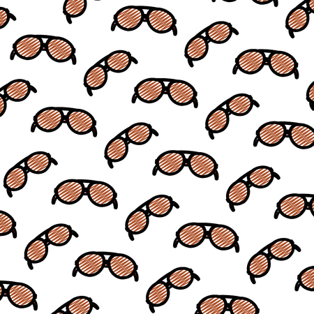 doodle fashion sunglasses object design background vector illustrationのイラスト素材