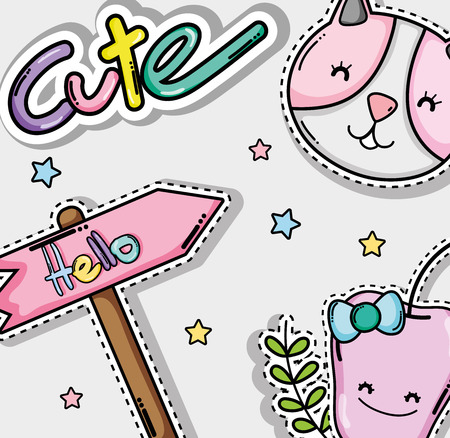 Cute and lovely cartoonsの写真素材