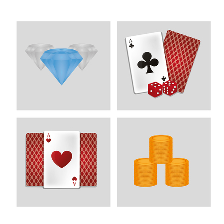 Set of casino icons collection vector illustration graphic designのイラスト素材