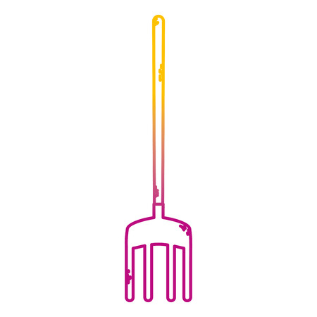 degraded line fork farm equipment to organic plantation vector illustrationのイラスト素材