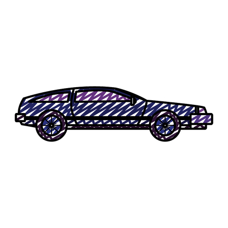 doodle side luxury car transport styleのイラスト素材