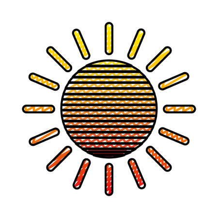doodle light sun shine weather icon vector illustrationのイラスト素材