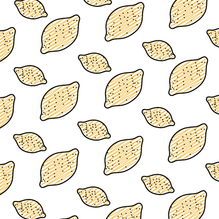 doodle delicious fresh papaya fruit background vector illustrationのイラスト素材