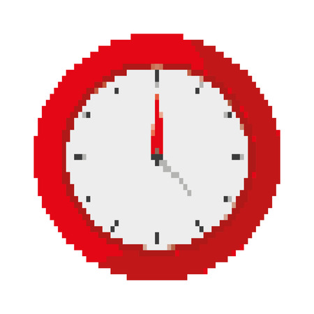 pixelated clock circle object style vector illustrationのイラスト素材