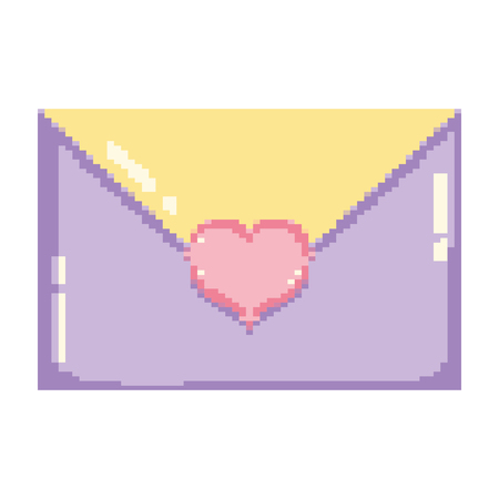 pixelated love card with heart style vector illustrationのイラスト素材