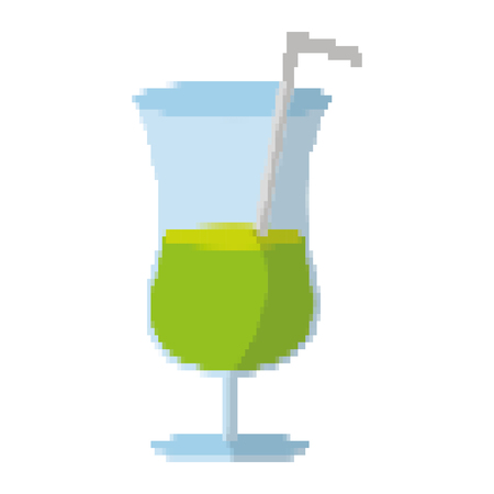 pixelated fresh tropical beverage style vector illustrationのイラスト素材