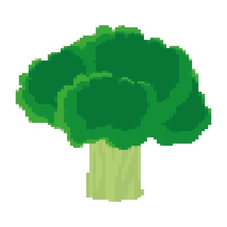 pixelated healthy broccoli organic vegetable vector illustrationのイラスト素材