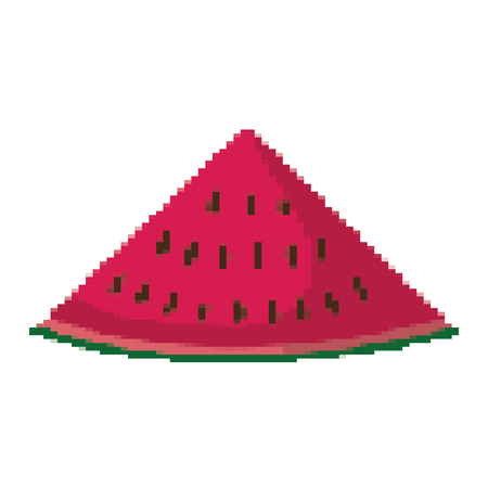 pixelated delicious watermelon fruit nutrition vector illustrationのイラスト素材
