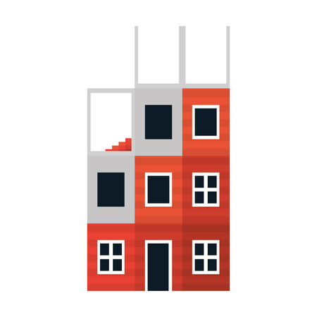 commercial building construction urban structureのイラスト素材