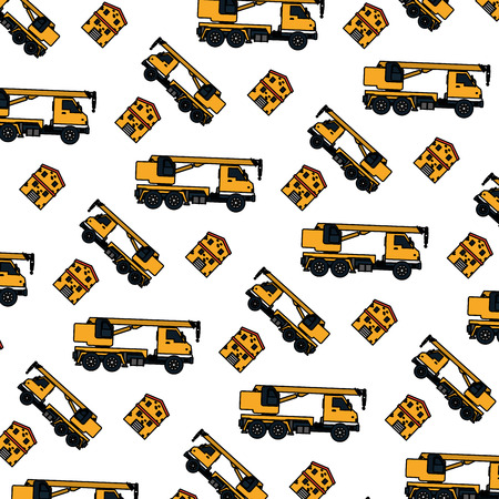 color truck pulleys equipment construction background vector illustrationのイラスト素材