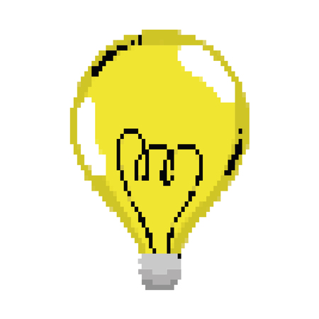 pixelated electric bulb power energy vector illustrationのイラスト素材