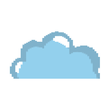 pixelated nature fluffy cloud style vector illustrationのイラスト素材