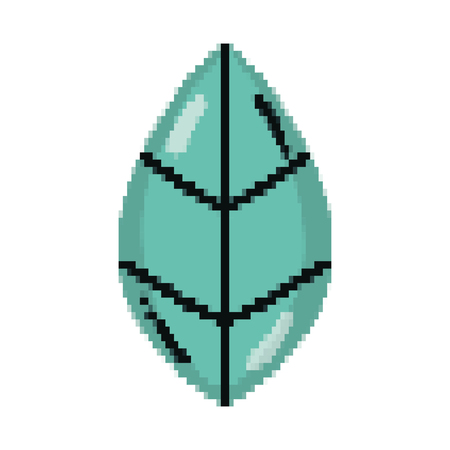 pixelated exotic leaf nature style vector illustrationのイラスト素材
