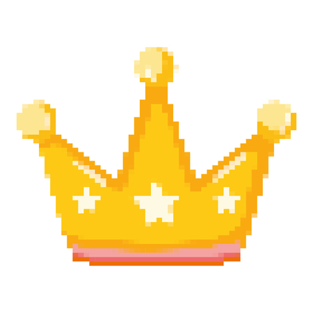 pixelated metal crown with stars design vector illustrationのイラスト素材