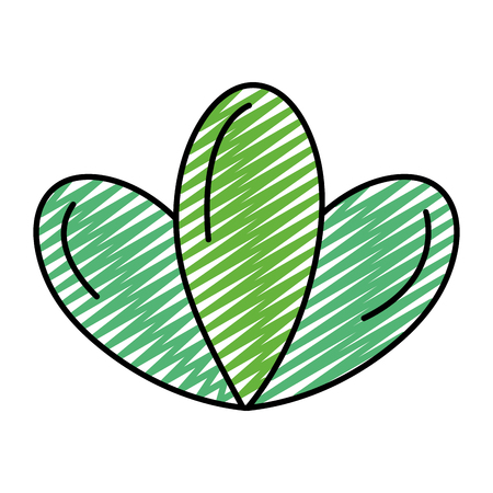 doodle nice tropical leaves plant style vector illustrationのイラスト素材