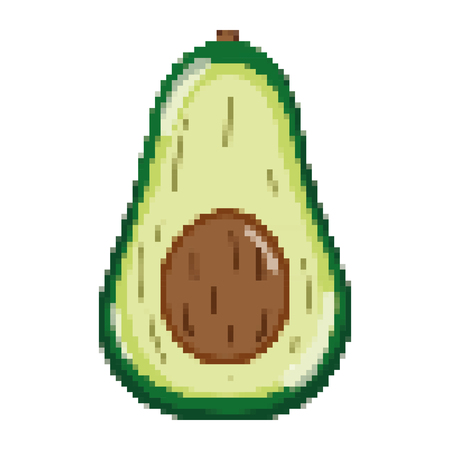 pixelated delicious avocado fresh fruit nutrition vector illustrationのイラスト素材