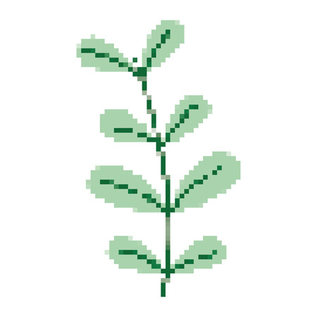 pixelated tropical plant leaves design vector illustrationのイラスト素材