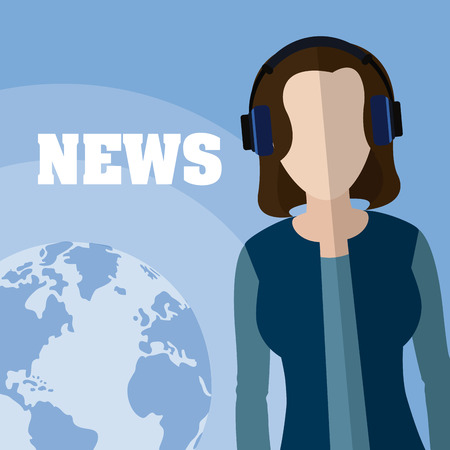 Woman journalist reporterのイラスト素材