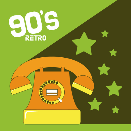 90s retro cartoons vintage telephone vector illustration graphic designのイラスト素材