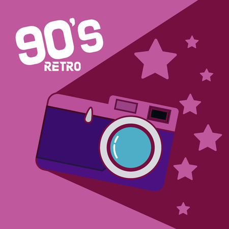 90s retro cartoons with photographic camera vector illustration graphic designのイラスト素材