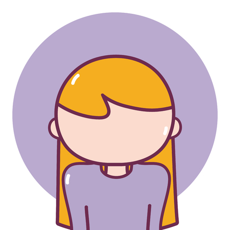 Woman avatar profile with yellow hair vector illustration graphic designのイラスト素材