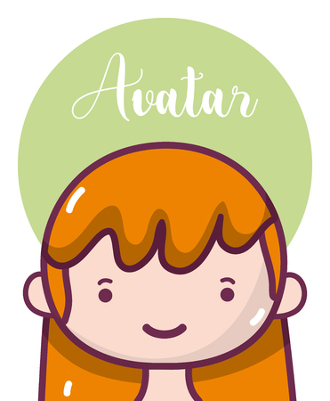 Woman avatar profile with red hair vector illustration graphic designのイラスト素材