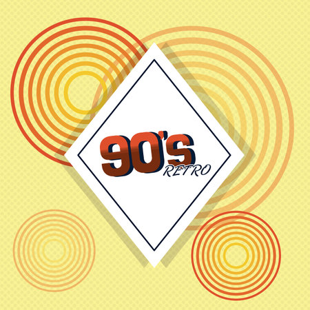 90s retro card design with elements and shapes vector illustration graphic design