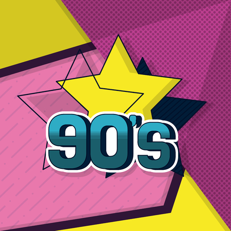 90s retro card design with elements and shapes vector illustration graphic designのイラスト素材