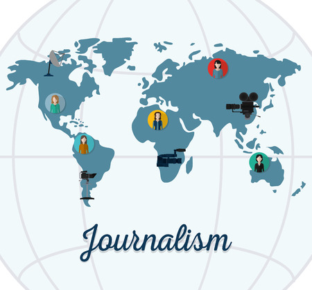 Journalist around the world vector illustration graphic designのイラスト素材