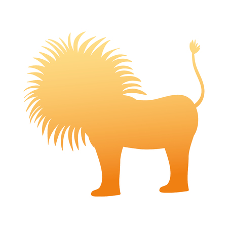 silhouette male lion wild animal vector illustrationのイラスト素材