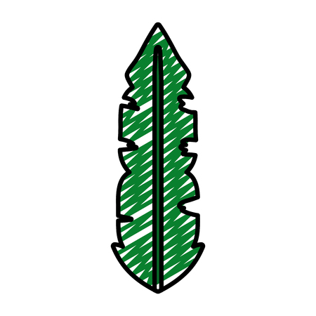 doodle botanic tropical leaf natural style vector illustrationのイラスト素材