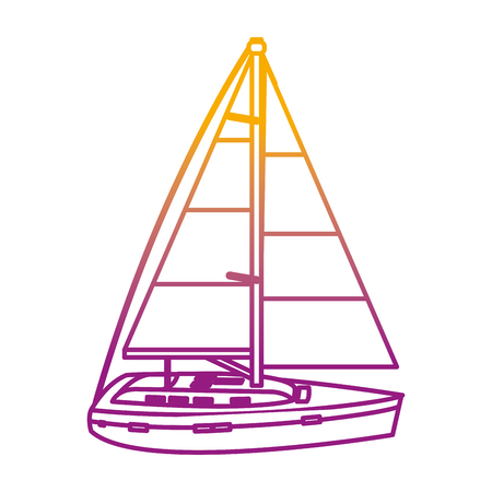 degraded line sailing boat style transport sea vector illustrationのイラスト素材
