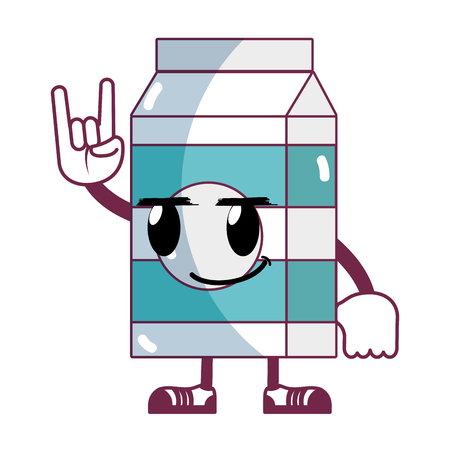 kawaii rogue milk box with arms and legs vector illustrationのイラスト素材