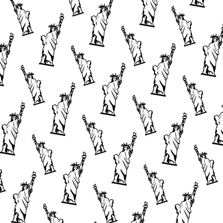 line statue liberty sculpture design backgroundのイラスト素材