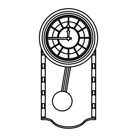 line cirrus oak wall clock design vector illustrationのイラスト素材