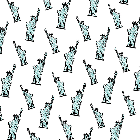 doodle statue liberty sculpture design backgroundのイラスト素材